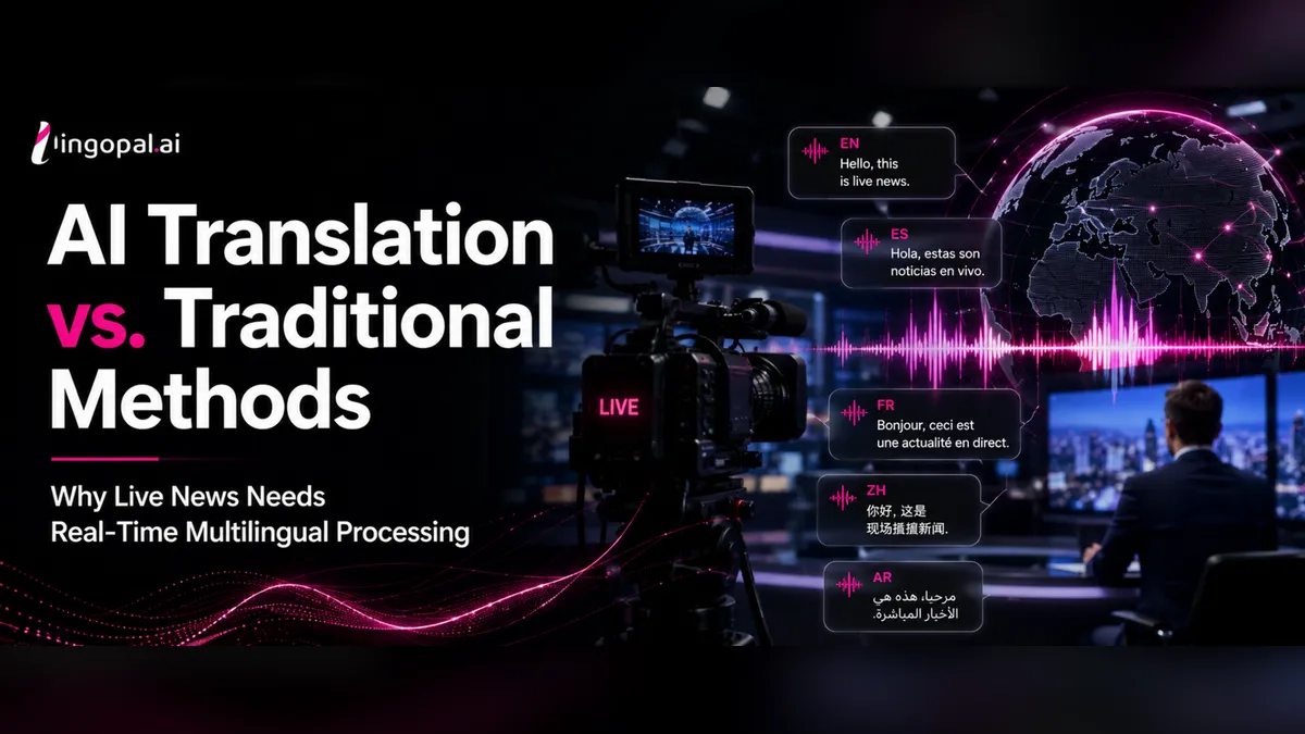 AI Translation vs. Traditional Methods: Why Live News Needs Real-Time Multilingual Processing