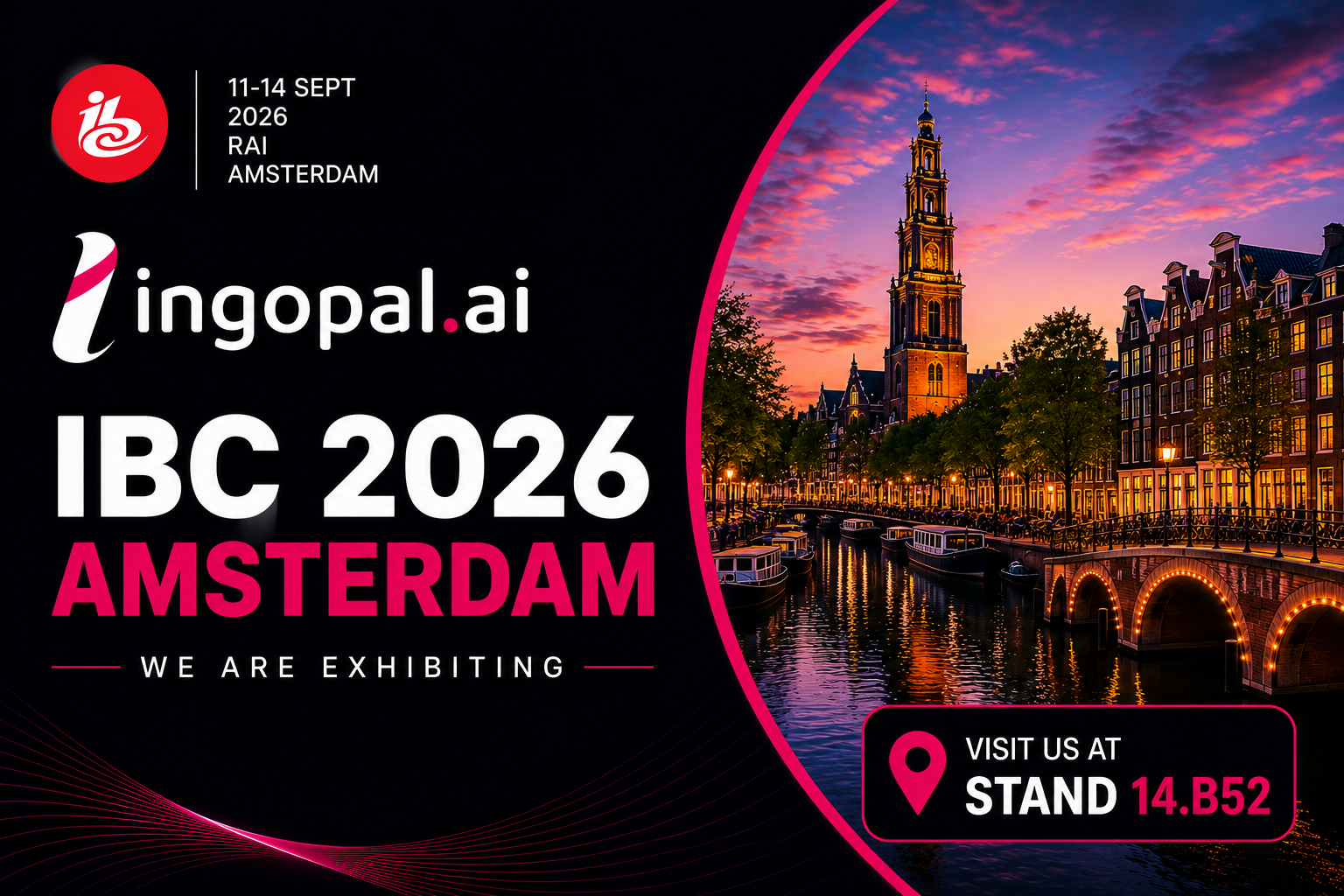 Lingopal exhibiting at IBC 2026 at RAI Amsterdam, Stand 14.B52